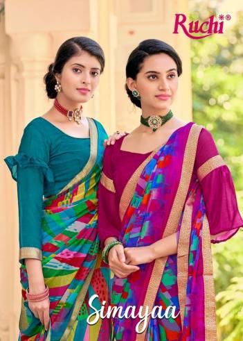 Simayaa By Ruchi Fancy Chiffon Saree Collection